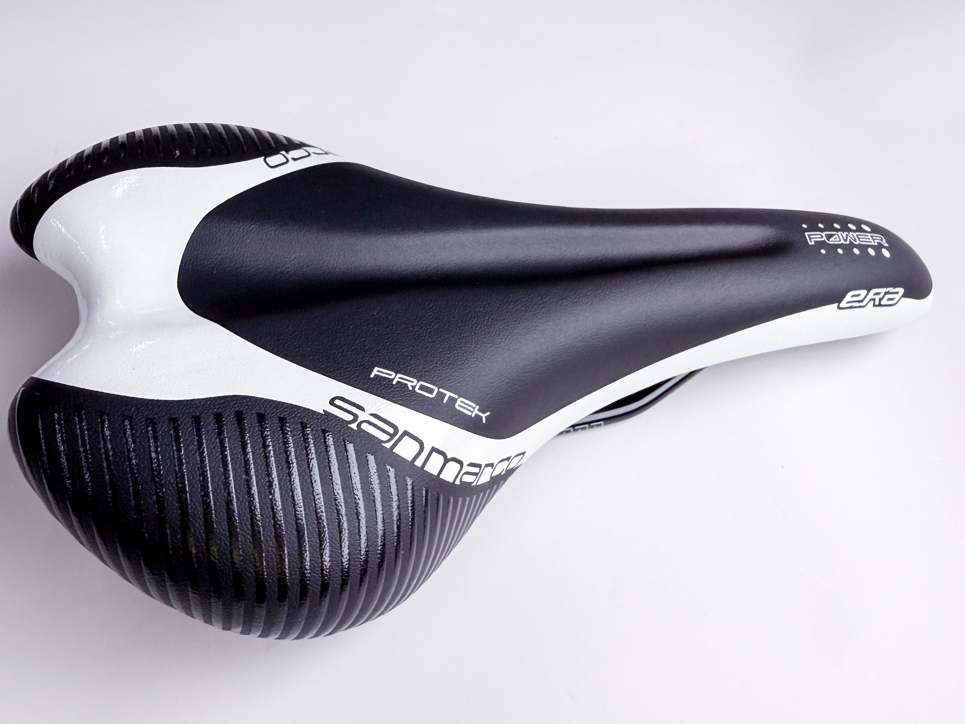 Selle San Marco Era Dynamic Protek Road Bike Saddle - Ultra Comfortable Black & White Racing Bicycle Seat